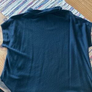 Loft cowl neck sweater, short sleeve, black, small